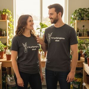 Unisex Heather Gray Relaxed T-shirt With 'I'd Propagate That' Plant Graphic XL